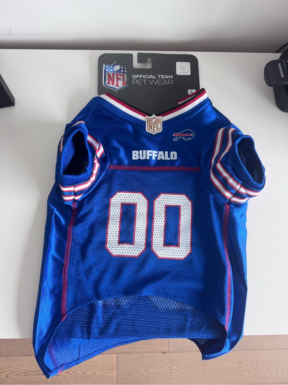 NFL Buffalo Royal Blue Puppy / Dog Jersey with White & Red Accents